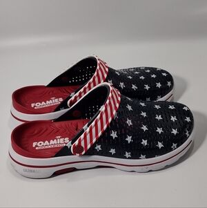 SKECHERS Ultra Go Foamies womens slip on shoes sizez 10 USA Starts & Stripes